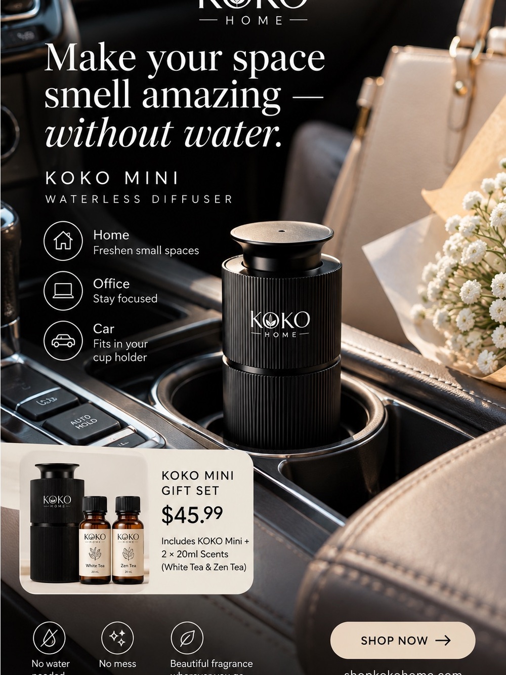 KOKO Mini Waterless Diffuser in Black
